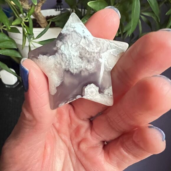 Flower Agate Star Carving (11) - Picture 2 of 10